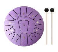 handpan drum 6/3 Inch 11/6 Notes Mini Handpan Drum Finger Picks Percussion Instruments Sound Healing Steel Tongue for Meditation Yoga(11 Notes Purple)