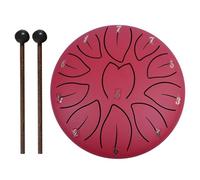 Handpan Drum 6 Inch 11 Notes Handpan Drum with Bag, Music Book, Mallets, Finger Picks for Percussion and Sound Healing Instruments(Red)
