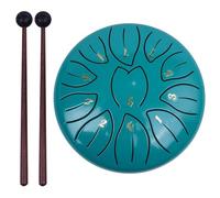 handpan drum 6 Inch 11 Notes Handpan Drum with Bag, Music Book, Mallets, Finger Picks for Percussion and Sound Healing Instruments(Blue)