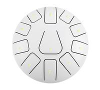 Handpan Drum 8 Inch Steel Tongue Drum, 11 Notes Handpan with Mallet and Finger Picks, Percussion Instrument for Meditation and Yoga(WHITE)