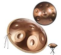 Handpan Drum 9/10/12 Note Steel Tongue Drum with Stand - 432Hz/440Hz for Sound Healing Mtat Music Therapy Yoga - 56cm Percuss Instrument (d 9 Note)