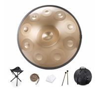 Handpan Drum 9/10/12 Notes 22 inch Handpan Drum 432HZ/440HZ D minor For sound healing, personal meditation, yoga, with soft bag, mallets,Handpan Drum holder, Cleaning cloth(Color:C,Size:10 Notes(440HZ