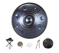 Handpan Drum 9/10/12 Notes 22 inch Handpan Drum 432HZ/440HZ D minor For sound healing, personal meditation, yoga, with soft bag, mallets,Handpan Drum holder, Cleaning cloth(Color:G,Size:9 Notes(432HZ)