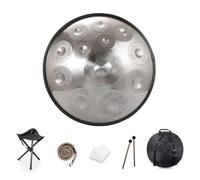 Handpan Drum 9/10/12 Notes 22 inch Handpan Drum 432HZ/440HZ D minor For sound healing, personal meditation, yoga, with soft bag, mallets,Handpan Drum holder, Cleaning cloth(Color:K,Size:12 Notes(432HZ