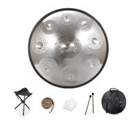 Handpan Drum 9/10/12 Notes 22 inch Handpan Drum 432HZ/440HZ D minor For sound healing, personal meditation, yoga, with soft bag, mallets,Handpan Drum holder, Cleaning cloth(Color:J,Size:9 Notes(432HZ)