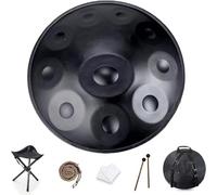 Handpan Drum 9/10/12 Notes 22 inch Handpan Drum 432HZ/440HZ D minor For sound healing, personal meditation, yoga, with soft bag, mallets,Handpan Drum holder, Cleaning cloth(Color:A,Size:10 Notes(432HZ