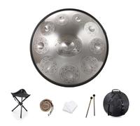 Handpan Drum 9/10/12 Notes 22 inch Handpan Drum 432HZ/440HZ D minor For sound healing, personal meditation, yoga, with soft bag, mallets,Handpan Drum holder, Cleaning cloth(Color:J,Size:10 Notes(432HZ