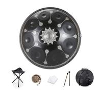 Handpan Drum 9/10/12 Notes 22 inch Handpan Drum 432HZ/440HZ D minor For sound healing, personal meditation, yoga, with soft bag, mallets,Handpan Drum holder, Cleaning cloth(Color:D,Size:9 Notes(432HZ)