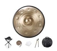 Handpan Drum 9/10/12 Notes 22 inch Handpan Drum 432HZ/440HZ D minor For sound healing, personal meditation, yoga, with soft bag, mallets,Handpan Drum holder, Cleaning cloth(Color:E,Size:10 Notes(432HZ