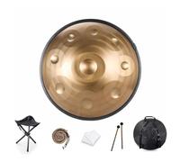 Handpan Drum 9/10/12 Notes 22 inch Handpan Drum 432HZ/440HZ D minor For sound healing, personal meditation, yoga, with soft bag, mallets,Handpan Drum holder, Cleaning cloth(Color:E,Size:9 Notes(440HZ)