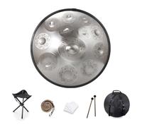 Handpan Drum 9/10/12 Notes 22 inch Handpan Drum 432HZ/440HZ D minor For sound healing, personal meditation, yoga, with soft bag, mallets,Handpan Drum holder, Cleaning cloth(Color:J,Size:12 Notes(440HZ