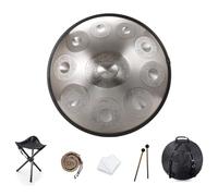 Handpan Drum 9/10/12 Notes 22 inch Handpan Drum 432HZ/440HZ D minor For sound healing, personal meditation, yoga, with soft bag, mallets,Handpan Drum holder, Cleaning cloth(Color:K,Size:10 Notes(432HZ