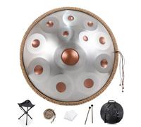 Handpan Drum 9/10/12 Notes 22 inch Handpan Drum 432HZ/440HZ D minor For sound healing, personal meditation, yoga, with soft bag, mallets,Handpan Drum holder, Cleaning cloth(Color:B,Size:12 Notes(440HZ