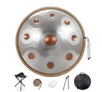 Handpan Drum 9/10/12 Notes 22 inch Handpan Drum 432HZ/440HZ D minor For sound healing, personal meditation, yoga, with soft bag, mallets,Handpan Drum holder, Cleaning cloth(Color:B,Size:9 Notes(440HZ)