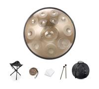 Handpan Drum 9/10/12 Notes 22 Inch Handpan Drum 432HZ/440HZ D minor, harmonic percussion for sound healing, personal meditation, yoga (Gold)(Size:12 Notes(432HZ))