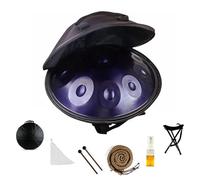 Handpan Drum 9/10/12 Notes 22 Inch Steel Handpan D Minor 440Hz Tongue Drum Instrument Harmonic Percussion With Soft Hand Pan Bag 2 Hammers For Meditation Yoga(Purple,9 Notes)