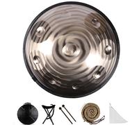 Handpan Drum 9/10/12 Notes 432/440Hz "Performer Gold" in D Minor Steel Drums with Handpan Stand, Handpan Bag/10 Notes/440Hz