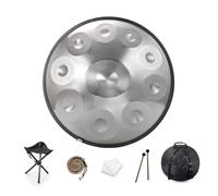 Handpan Drum 9/10/12 Notes 432HZ/440HZ D Minor 22 Inch Handpan Drum with Soft Handpan Drum Bag, 2 Handpan Drum Mallets, Handpan Drum Holder, Dust Free Cloth, for Sound Healing, Personal Meditation, an