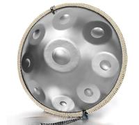 Handpan Drum 9/10/12 Notes, 432Hz/440Hz D Minor Kurd Hand Drums Instrument For Adults, 22 Inches Premium Steel Handpan For Meditation Yoga, Sound Healing(Silver,9 notes(440Hz))