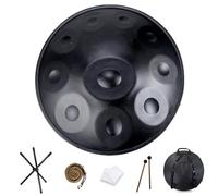 Handpan Drum 9/10/12 Notes 440hz/432hz 22 Inch in D Minor Harmonic Percussion for Sound Healing and Meditation Steel Hand Drum Silvery