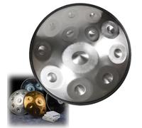 Handpan Drum, 9/10/12 Notes D Minor Harmonic Steel Tongue Drum with Soft Bag, Mallets, Stand, and Cloth