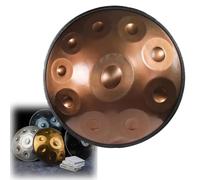 Handpan Drum, 9/10/12 Notes D Minor Harmonic Steel Tongue Drum with Soft Bag, Mallets, Stand, and Cloth