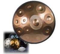 Handpan Drum, 9/10/12 Notes D Minor Harmonic Steel Tongue Drum with Soft Bag, Mallets, Stand, and Cloth