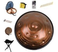 Handpan Drum - 9/10/12 Notes D Minor Steel Tongue Drum, 22" Diameter, Perfect For Meditation & Music Therapy With Carrying Case(Spiral,12 Notes (432Hz))