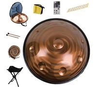 Handpan Drum - 9/10/12 Notes D Minor Steel Tongue Drum, 22" Diameter, Perfect For Meditation & Music Therapy With Carrying Case(Spiral,10 Notes (432Hz))