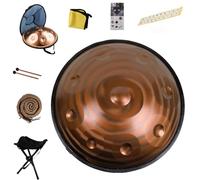 Handpan Drum - 9/10/12 Notes D Minor Steel Tongue Drum, 22" Diameter, Perfect For Meditation & Music Therapy With Carrying Case(Spiral,9 Notes (432Hz))