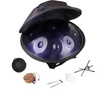 Handpan Drum 9/10/12 Notes in D Minor 22 Inch 440hz/432hz Steel Hand Drum Hand pan Drums for Adults Tuned By Hand Professional Percussion for Meditation Performance(Dark Purple,440hz 9 Notes)