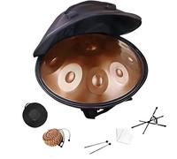 Handpan Drum 9/10/12 Notes in D Minor 22 Inch 440hz/432hz Steel Hand Drum Hand pan Drums for Adults Tuned By Hand Professional Percussion for Meditation Performance(Gold,440hz 10 Notes)