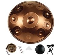 Handpan Drum 9/10/12 Notes in D Minor 22 Inch 440hz/432hz Steel Hand Drum Handpan Drums for Adults Tuned By Hand Professional Percussion for Meditation Beginner Performance(Gold,432HZ/12 Note)