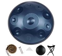 Handpan Drum 9/10/12 Notes in D Minor 22 Inch 440hz/432hz Steel Hand Drum Handpan Drums for Adults Tuned By Hand Professional Percussion for Meditation Beginner Performance(Blue,440HZ/9 Note)