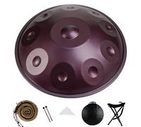 Handpan Drum 9/10/12 Notes in D Minor 22 Inch 440hz/432hz Steel Hand Drum Handpan Drums for Adults Tuned By Hand Professional Percussion for Meditation Beginner Performance(Purple,432HZ/9 Note)