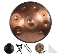 Handpan Drum 9/10/12 Notes,Stainless Steel Hand Kurd Minor 440Hz with Soft Hand Bag,For Adults Percussion/Gold - 10 Notes