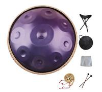 Handpan Drum 9/10/12 Notes Steel tongue drum In D Minor with Soft Drums Bag Hand Pan Steel Drums 22 inches handpan drums for adults, Harmonic Percussion Instrument(Purple,9 Notes/432Hz)