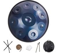 Handpan Drum 9/10/12 Tones 22 Inch Steel Tongue Drum with Soft Bag, Harmonic Percussion for Sound Healing, Personal Meditation, Yoga(Blue,9 Notes (440Hz))