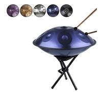 Handpan Drum D Minor 10 Notes 22 inches 440Hz Steel Hand Drum with Soft Handpan Bag Durable Stand Mallets and Dust Cloth Adults Music Steel Pan Instrument
