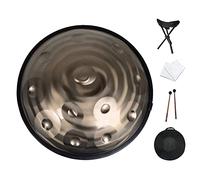 Handpan Drum D Minor 22 Inches Steel Hand Drum, Handpan Drum Instrument with Soft Hand Pan Bag, Handpan Mallet, Handpan Stand, Dust-free Cloth (9/10/12 Notes)