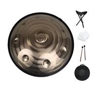 Handpan Drum D Minor 22 Inches Steel Hand Drum, Handpan Drum Instrument with Soft Hand Pan Bag, Handpan Mallet, Handpan Stand, Dust-free Cloth (9/10/12 Notes)