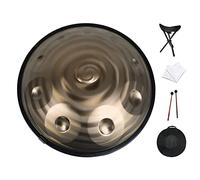 Handpan Drum D Minor 22 Inches Steel Hand Drum, Handpan Drum Instrument with Soft Hand Pan Bag, Handpan Mallet, Handpan Stand, Dust-free Cloth (9/10/12 Notes)