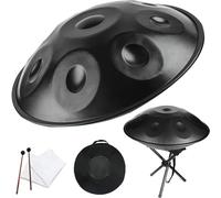Handpan Drum D Minor 9 Notes / 10 Notes / 12 Notes Steel Handpan Drums Professional Harmonic Percussion with Hand Pan Bag, 22 Inches 432 HZ / 440 HZ