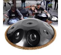 Handpan Drum D Minor for Adults 9/10/12 Notes Hand Drum Instrument 432Hz 440Hz Handpan Set with Soft Bag Stand 2 Mallets Steel Hand Pan for Beginner Sound Healing(Black,432Hz/10Notes)