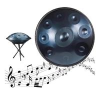 Handpan Drum D Minor Kurd Steel Hand Pan Drum Instrument for Adults 440HZ/432Hz 9/10/12 Notes Premium 22 Inches Handpan Instrument for Yoga Meditation Healing Performance(Blue,432HZ/12Note)