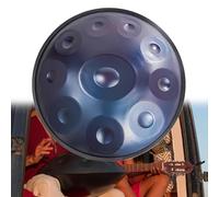 Handpan Drum - D Minor Steel Tongue Drums, 22 Inch 9/10/12 Notes Steel Percussion Instrument Drum, 432Hz/440Hz Handpan Instrument Hand Pan Drums For Adults(Blue-10Notes,440Hz)