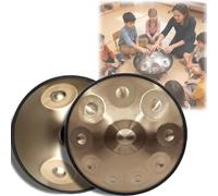 Handpan Drum Educational Musical Instruments 22-Inch 9/10/12-Note D Kurd 440Hz - Hand Tuning Handpan For Adults Beginners(Blue,10)