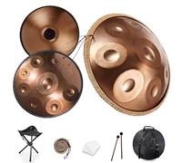 Handpan Drum for Adults 432Hz/440hz D Minor Kurd, 22 Inches 9/10/12 Notes Steel Handpan Drum Set for Yoga Meditation Therapy & Live Shows with Soft Bag Mallets Bracket(Gold,440HZ/12Note)