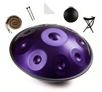 Handpan Drum for Adults D Minor Steel Percussion Instrument 9/10/12 Note Tuned 432Hz/440Hz Professional Handpan Musical Instrument for Meditation Yoga Relaxation 22 Inch(Dark purple,432HZ/10 Note)