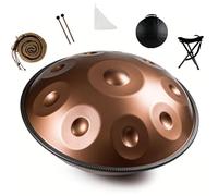 Handpan Drum for Adults D Minor Steel Percussion Instrument 9/10/12 Note Tuned 432Hz/440Hz Professional Handpan Musical Instrument for Meditation Yoga Relaxation 22 Inch(Gold,440HZ/12 Note)